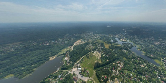 Аэрофотосъемка Токсово, панорама, вид сверху на поселок, аэрофото