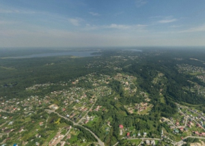 Аэрофотосъемка Коттеджный поселок «Зеленые холмы» (Сярьги) (панорама) 