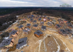 Аэрофотосъемка сферической 3D-панорамы строительства коттеджного поселка в Мистолово