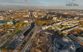 Аэрофотосъемка хода строительства жилого дома.