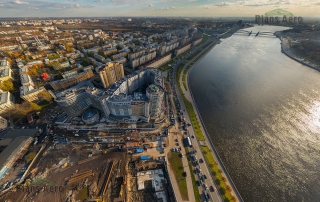 Аэрофотосъемка хода строительства жилого дома.