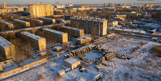 Аэрофотосъемка: Жилой комплекс на пр. Александровской Фермы - Сферическая панорама с воздуха