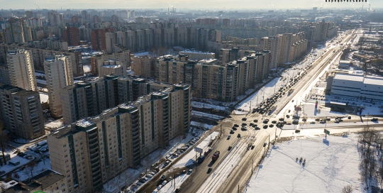 Панорама. Вид с верху на Жилой Комплекс "Нью-Тон", Ленстройтрест