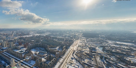 Съемка с воздуха, панорама: Жилой Комплекс Нью-Тон, Ленстройтрест.