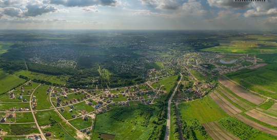 Панорама с воздуха - КП Онегин Парк и ДНП Ландыши