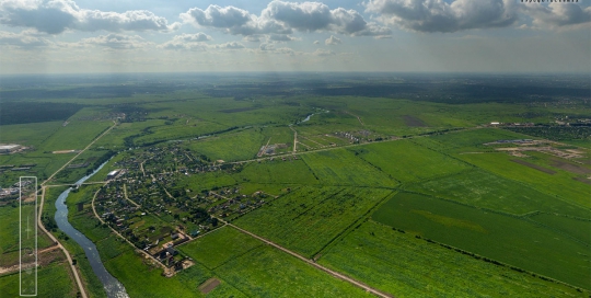 Круговая панорама 360° с воздуха. р. Ижора, Аннолово.