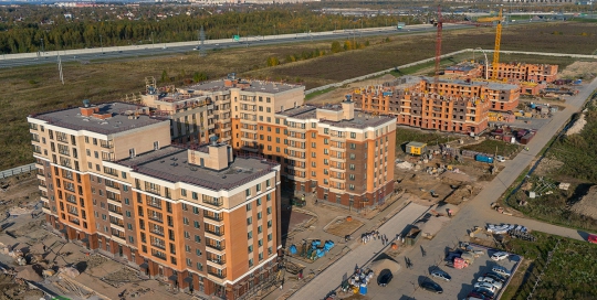 Панорама с воздуха: Жилой комплекс NEWПИТЕР, Строительный Трест. Аэрофотосъемка