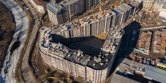 Панорама с воздуха: Жилой комплекс «Самоцветы», ЛенСпецСМУ