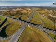 Панорама с воздуха: автомобильная развязка, п. Скотное.