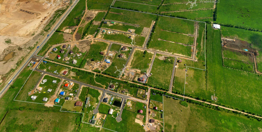 Панорама с воздуха: Родные Просторы Коттеджный поселок