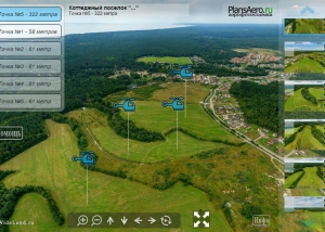 3D панорама коттеджного поселка с воздуха, аэросъемка